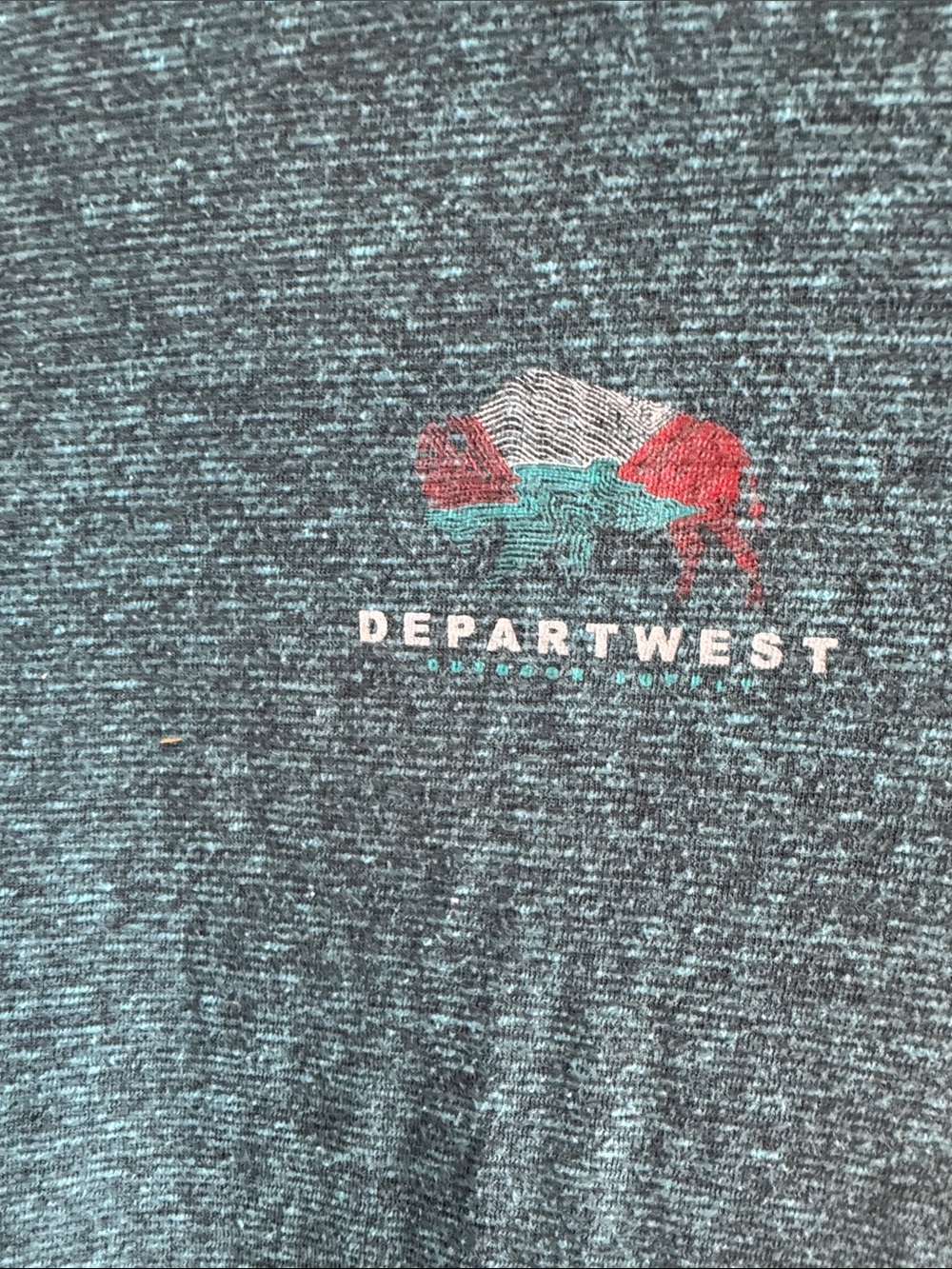 Departwest Men's Teal Heather Short Sleeve Tee with Buffalo Logo